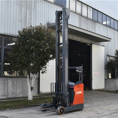 FORKLIFT HN16M Jangka Tinggi Jangkauan Truk Forklift8m 9m 10m 12m 48V Stand Up Forklift Opsi Baterai Lithium