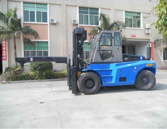 12 Ton Diesel Heavy Forklift Truck Attach Telescopic Boom Crane