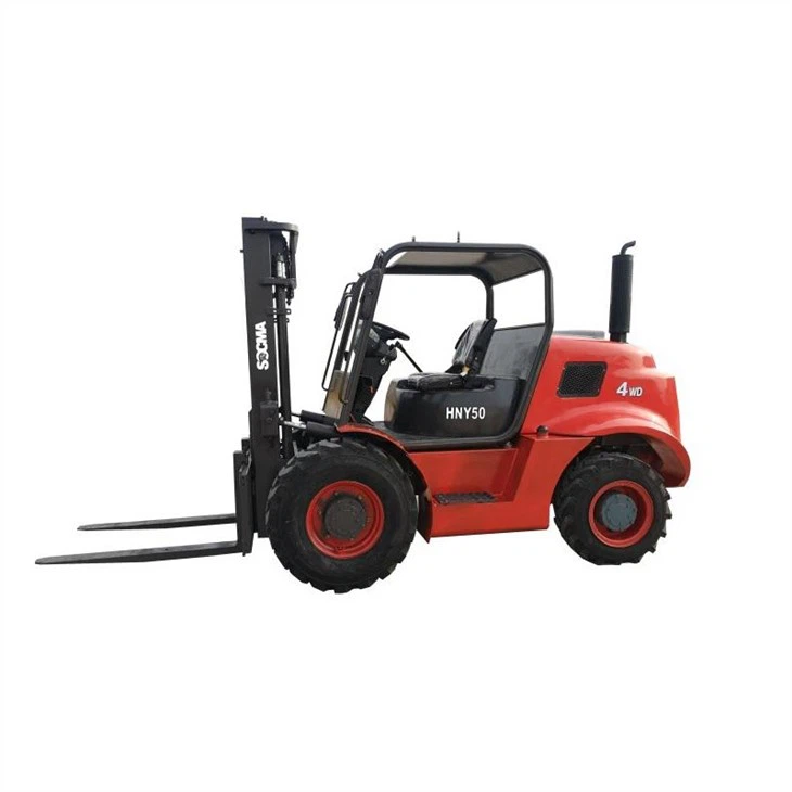 All Rough Terrain Forklift Truck Machine 5 Ton Four Wheel Drive Forklift